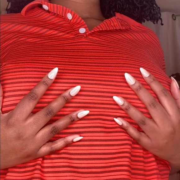 SOLD-Nike Orange Workout Polo top - Picture 5 of 16